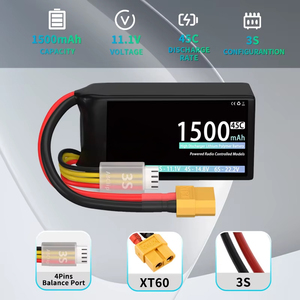 Аккумулятор LiPo 3S 11.1В 1500мАч 45C с разъемами T, XT30, XT60 для радиоуправляемых моделей автомобилей, лодок, квадрокоптеров, вертолетов, дронов, грузовиков, самолетов 602535 606090 - Product Image 3