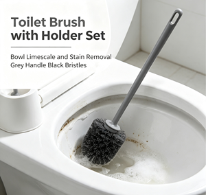 Household <b>Round</b> Head Toilet <b>Brush</b> with Soft Bristle and Wall Mounted Long Handle for Toilet Cleaning - Product Image 6