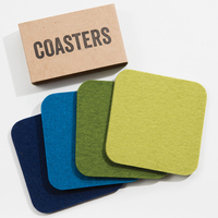Sous-verres en feutre de laine absorbant, écologiques, fabriqués directement en usine, porte-gobelets, épaisseur 5 mm, emballage en carton polyester