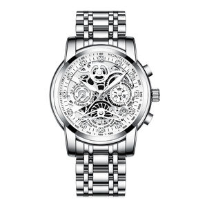 Nouvelle <span class=keywords><strong>montre</strong></span> à quartz haut de gamme pour homme 2025, bracelet en acier, calendrier, chronomètre, <span class=keywords><strong>cadran</strong></span> <span class=keywords><strong>noir</strong></span> et blanc lumineux - Product Image 1