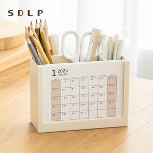 OEM/ODM Porte-stylo multifonctionnel de grande capacité Calendrier Affichage de cartes Conteneur de stockage Calendrier de bureau - Product Image 1