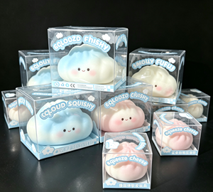 Custom Printed Clear PVC Folding Hang <b>Box</b> For Squishy Stress Relief Toy Packaging gift Retail <b>display</b> packaging - Product Image 1