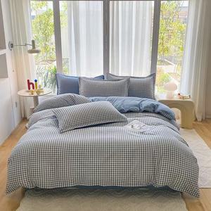 Bán Buôn Durable Polyester Chải Vải Đơn Giản Hoa Nhà Máy Phản Ứng In Ấn Phẳng Khăn Giường 4Pcs Bộ Đồ Giường Bộ Chăn Bìa 4 - Product Image 1