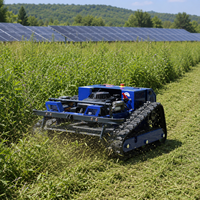 Tondeuse à chenilles industrielle télécommandée à essence, autotractée, sans fil, à hauteur réglable pour l'entretien des pelouses et de la végétation agricole