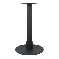 Base de table ronde en métal noir mat sur mesure OEM, support de table à manger à piétement unique thermolaqué pour restaurant et café