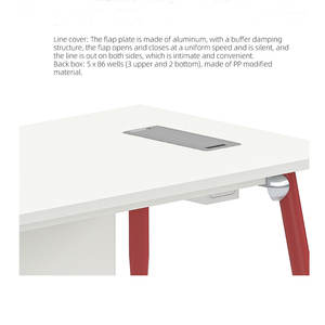 Greatway, nuevas <span class=keywords><strong>ideas</strong></span> de productos, escritorio de trabajo para 2 personas, mesa larga, blanca, marrón, estación de trabajo de oficina, 2017 - Product Image 5