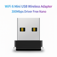Adaptateur USB externe WiFi 6 300 Mbps, mini, plug-and-play, nano-récepteur pour PC, ordinateur portable, ordinateur de bureau, en stock