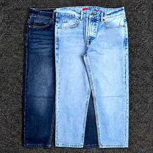 Lote a granel de pantalones vaqueros de mezclilla rectos, lavados a la piedra, de marcas populares, surtidos, listos para envío, estilo streetwear de moda - Product Image 1