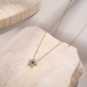 Collar con Colgante <span class=keywords><strong>de</strong></span> Estrella Brillante KITI, Chapado en <span class=keywords><strong>Oro</strong></span> <span class=keywords><strong>de</strong></span> 18K, Acero Inoxidable, con Circonitas <span class=keywords><strong>de</strong></span> Colores, Joyería para Mujer, para Fiestas - Product Image 5