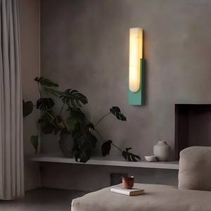 Modern Marble <b>LED</b> <b>Wall</b> Lamp with Sensor Control and <b>Dimmable</b> Warm White <b>Light</b> for Hotel Room Bedroom Living Room Background <b>Wall</b> - Product Image 4