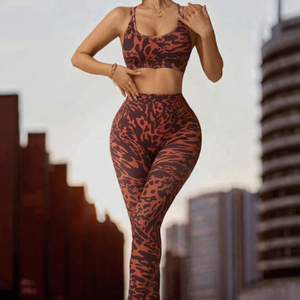 Conjunto Deportivo de 2 Piezas para Mujer, Sujetador Deportivo y Pantalones Cortos, Secado Rápido, Sin Costuras, Spandex/Nailon, para Gimnasio, Fitness, Yoga - Product Image 3