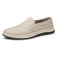 Zapatos deportivos de cuero informales para hombre, mocasines ligeros de Moda de Primavera con punta redonda y forro transpirable