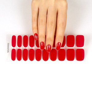 Lot de 20 autocollants semi-durcis pour ongles en gel UV, motifs variés, avec bâtonnets en bois et lime à ongles - Product Image 4