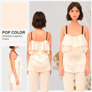 Ladies Sleeveless Silk Blouse Plus Size Solid Halter Sleeveless Cropped Top Shirts For Women Silk