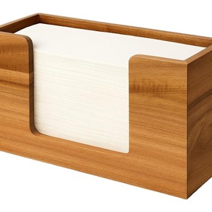 Caja de pañuelos de madera maciza, color marrón oscuro, soporte de almacenamiento independiente para baño y cocina - Product Image 5