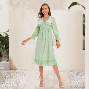 Abito <span class=keywords><strong>da</strong></span> festa Casual per le vacanze con scollo a v a maniche lunghe <span class=keywords><strong>da</strong></span> <span class=keywords><strong>donna</strong></span> - Product Image 3