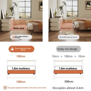 Letto Matrimoniale in Vera Pelle Nera Morbida con Struttura Smontabile, Design Minimalista Italiano, Stile Tofu Block e Orecchio d'Elefante - Product Image 5