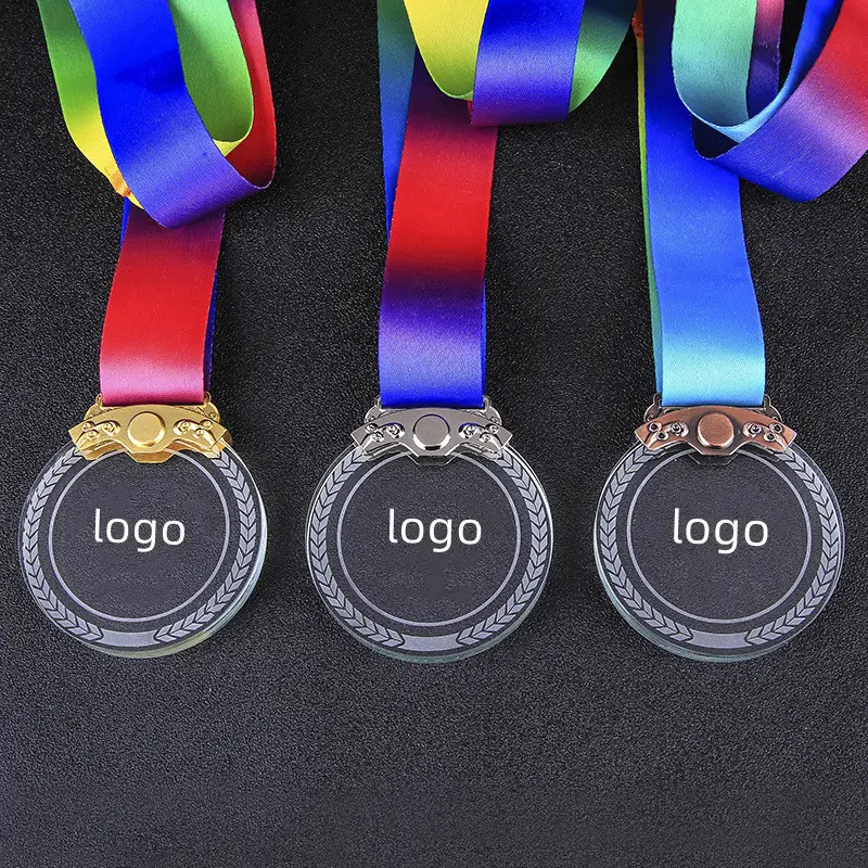 Crystal medal tag metal crystal medal badges custom-made school games medal gifts