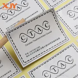 Xjy bóng không thấm nước cuộn in mỹ phẩm dính nhãn dán chai bao bì Logo Vinyl Nhãn hiệu riêng Sticker tùy chỉnh