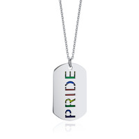 Collier punk en acier inoxydable plaqué argent avec pendentif arc-en-ciel personnalisé pour meilleur ami gay ou lesbienne, symbole de l'unité LGBT