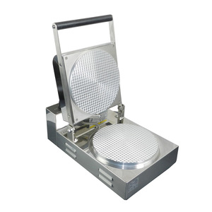 Machine à gaufres et cornets de crème glacée électriques professionnels pour la maison, avec plaque unique, pour la préparation de snacks et de cornets ronds au sirop - Product Image 1