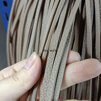 2025 yeni 4*3mm gri düz deri dantel halat kordonlar kolye bilezik yapımı bileşenleri toptan DIY zanaat moda