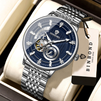 BINBOND 2026 Nuevo Modelo Original Relojes de Lujo para Hombre Correa de Acero Resistente al Agua Reloj Mecánico Luminoso para Hombre