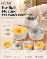 Bouteille d'eau flottante anti-déversement en plastique pour animaux de compagnie (chats et chiens) 1000 ml – Portable, sans mouillage des poils, anti-étouffement