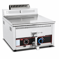 Friteuse professionnelle à gaz en acier inoxydable à cuve unique pour comptoir, équipement de cuisson pour restaurants et restauration rapide