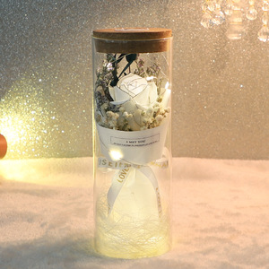 TC 2024 Nouveau Design <span class=keywords><strong>Chanson</strong></span> Rose Bouquet De Fleurs Artificielles Dans Un Bocal En Verre Pour La Vie Présent Savon Rose Feuilles De Fleurs Séchées Bouquet - Product Image 5