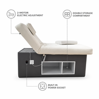 Table de massage électrique à 2 moteurs avec boîte de rangement, hauteur réglable, pour salon, spa, physiothérapie