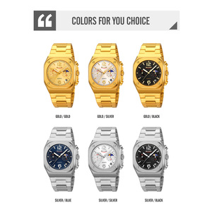 Men's round chronograph <b>watch</b> Luxury stainless steel wristwatch 30M waterproof quartz <b>watch</b> - Product Image 3