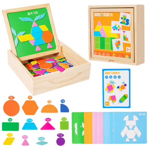 Scatola di legno geometrico 3D Puzzle <span class=keywords><strong>blocchi</strong></span> di costruzione Tangram <span class=keywords><strong>blocchi</strong></span> di Puzzle giocattoli educativi - Product Image 2
