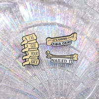 It's Going Tibia Okay Broche Épingles en émail J'ai votre dos Os Colonne vertébrale Broche Revers Badge Drôle Médical Bijoux Cadeau pour Médecin