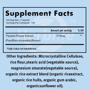 Venta Caliente OEM - Personalizable - Extracto de Flor de la Pasión (1500 mg Equivalentes) 120 Cápsulas - Sin Gluten, Sin OMG - Product Image 2