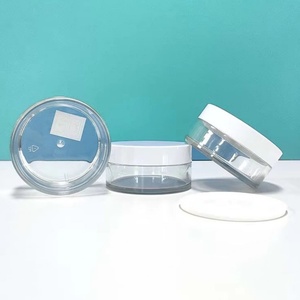 Stock Empty 5ml-100ml Clear PET <b>Plastic</b> Cream <b>Jars</b> White/Black Screw Cap for Lip Balm Cosmetic Containers (Custom Logo - Product Image 4