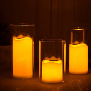 Tarros para velas de vidrio natural con tapa y caja Linternas elegantemente empaquetadas Portavelas Tamaños personalizados disponibles para uso en bodas - Product Image 4