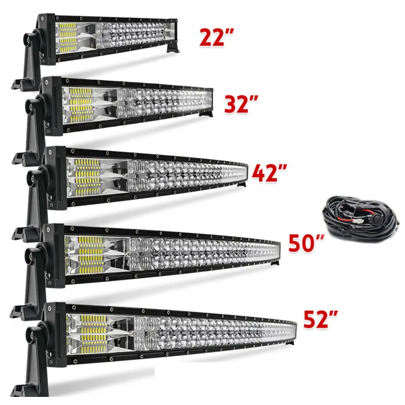 Universal 2 Row Barra Levou 22 "32" 42 "50" 52 polegadas 12d Flood Spot Offroad 4x4 Car Truck Levou Luz Bar Off Road Led Bar Light