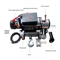 Treuil électrique pour voiture 4x4 tout-terrain 12000lbs 12V 24V avec corde synthétique