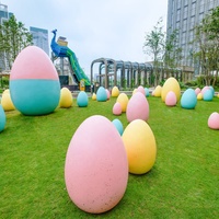 Accessoires de Pâques, Grands Œufs de Pâques en Résine de Fibre de Verre Colorés pour la Décoration Extérieure du Jardin de Pâques