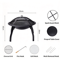 Essentiels pour les fêtes de Noël : foyer pliable portable, barbecue multifonction au charbon de bois pour le camping et les pique-niques en plein air