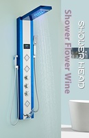 Panneau de douche thermostatique intégré en acier inoxydable avec affichage numérique, jet de pulvérisation, appareil de bain, écran de bain en céramique brossé