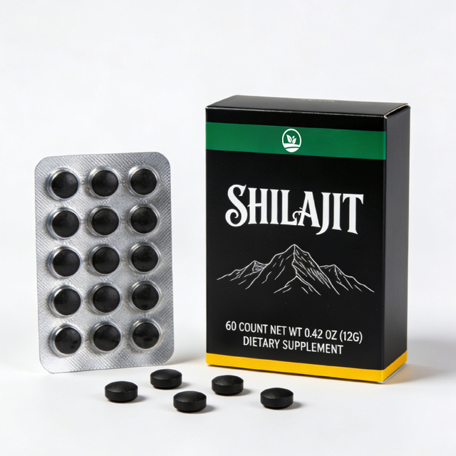 OEM Private Label Easy-to-Swallow Himalayan Shilajit Tablets Immune System Energy Boost Anti-Aging Support Metabolism for Adult