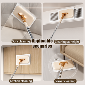 Repuestos de Toallas Húmedas Reemplazables, Microfibra, Soporte para Mopa Plana, Autoescurridor, Mango Extensible de Acero Inoxidable para Mopas - Product Image 2