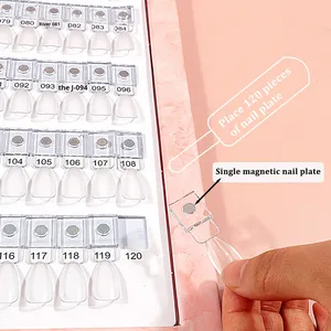 Libro de Muestras de Esmalte de Uñas Magnético de 120 Colores, Libro de Almacenamiento de Cartas de Colores de Uñas Extraíble con Puntas de Muestra - Product Image 5