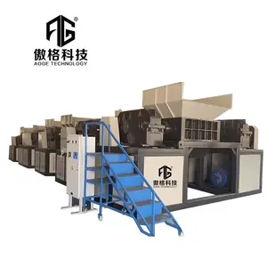 High Capacity Shredder for Recycling Plastic Wood Aluminium Waste Cardboard Two Double Shredding Crusher Machine