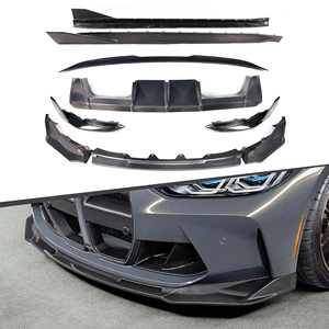 Kit carrosserie complet en fibre de carbone style V avec lèvre avant, jupes latérales, diffuseur arrière et spoiler pour <span class=keywords><strong>BMW</strong></span> G80 M3 G82 M4 2021+ - Product Image 1