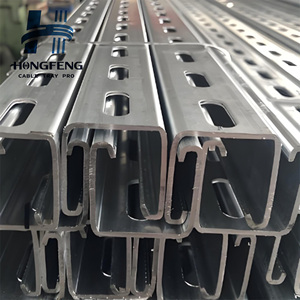 HF Customized Galvanized Strut Channel 41x41 C Channel Slotted Rail Solar Mounting System Photovoltaic <b>Bracket</b> - Product Image 3