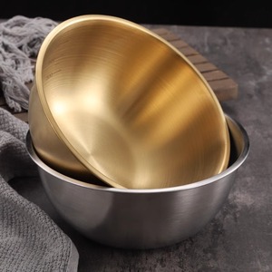 Stainless Steel Salad Bowl 304 Gold Large Baking Cooking Bowl With Graduations For <b>Kitchen</b> Use - Product Image 3