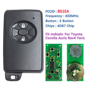 Kunci Remote 2 tombol untuk Toyota Corolla Auris Rav4 Yaris FCC B51EA 0780 4D-67 Chip 433MHz kunci kendaraan Aftermarket - Product Image 5